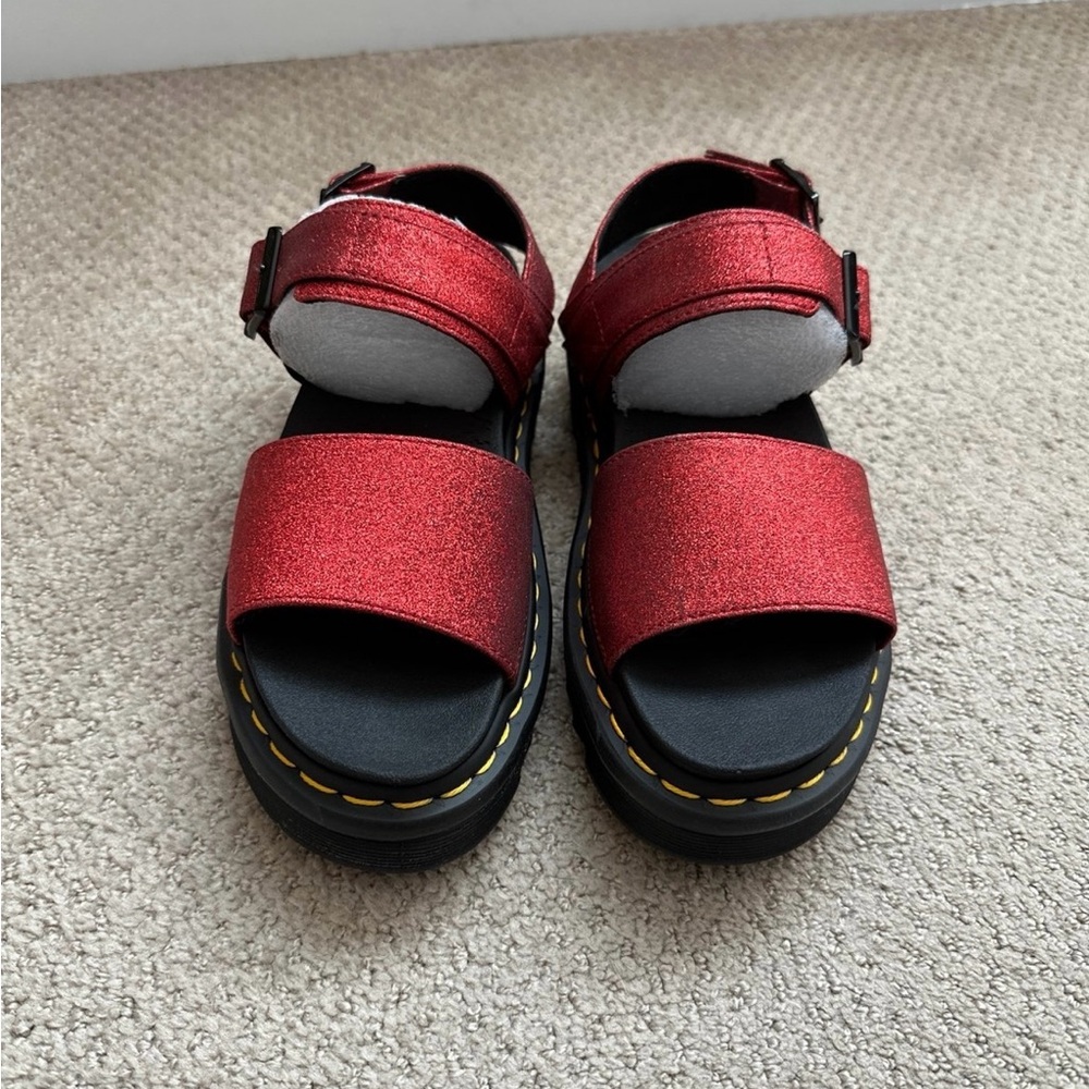 Dr. Martens Voss Sandals Size US 6 - Sparkly Red